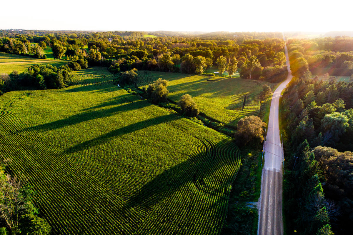Aerial view of Oxford County, Ontario